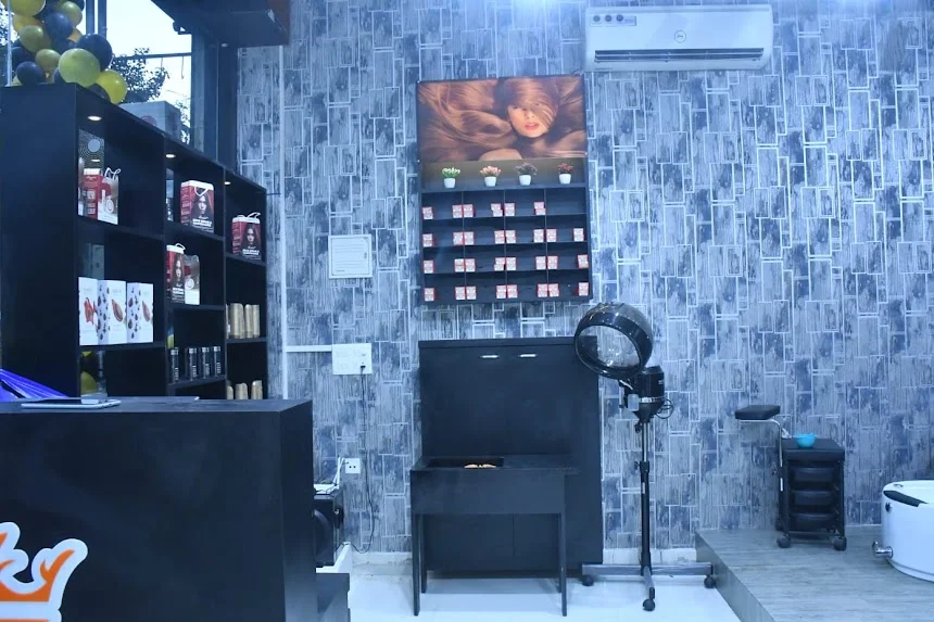 Hair colour & product display wall