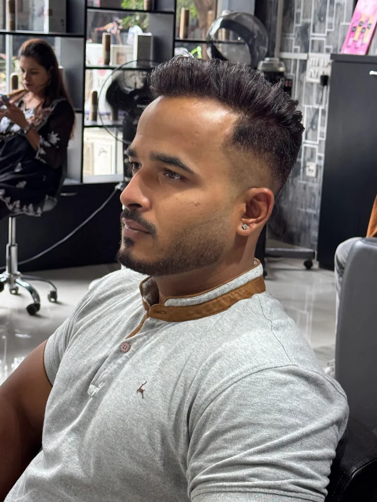 Modern pompadour with skin fade
